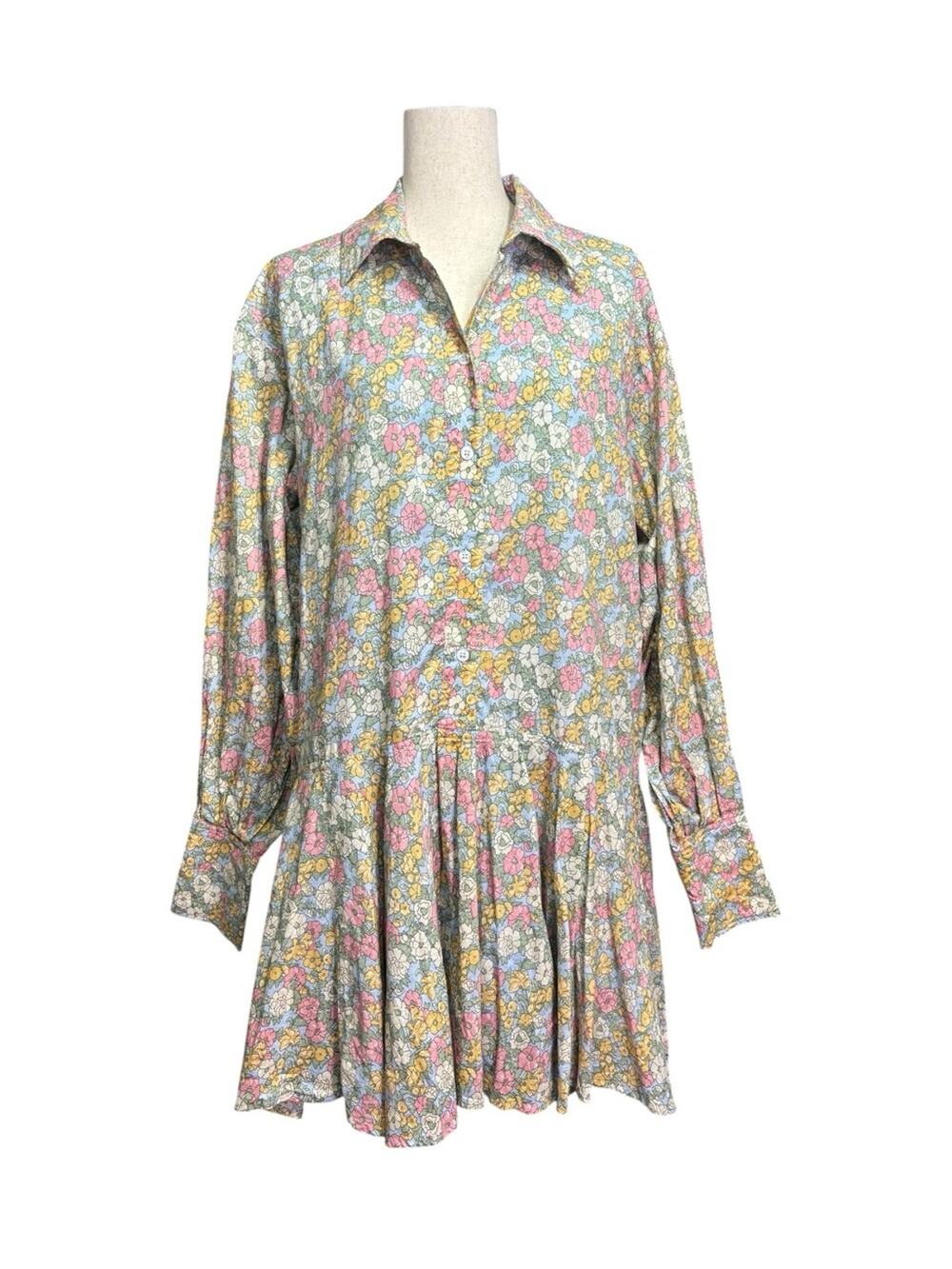 En Saison Pastel Floral Drop Waist Mini Dress Cottagecor Tuckernuck L 0785